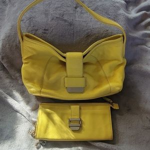 Liz Claiborne Yellow Handbag & Wallet